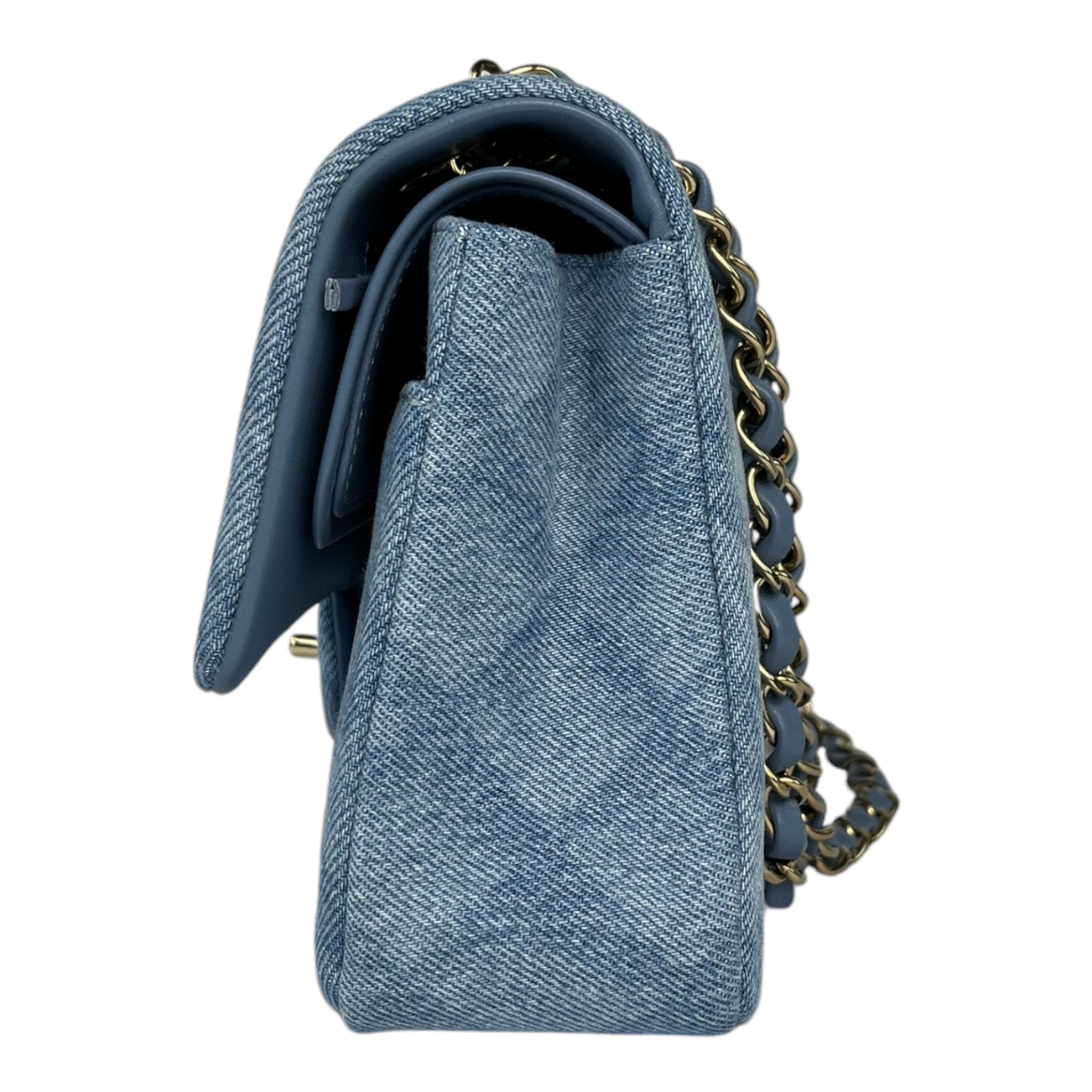 Chanel Printed Denim Double Flap Medium