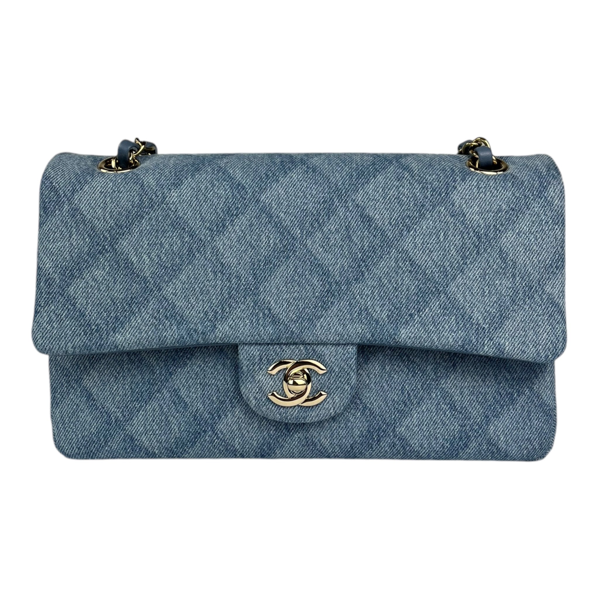 Chanel Printed Denim Double Flap Medium