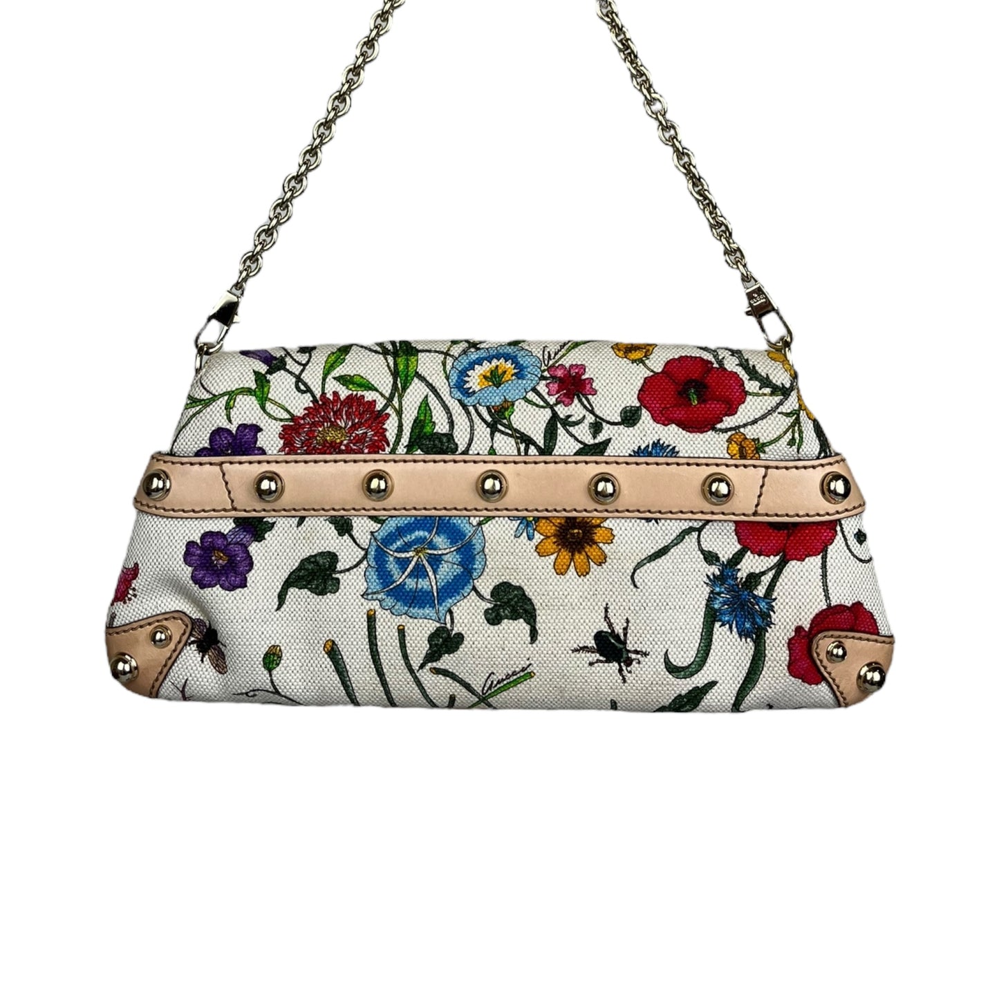 Gucci Canvas Floral Horsebit Clutch