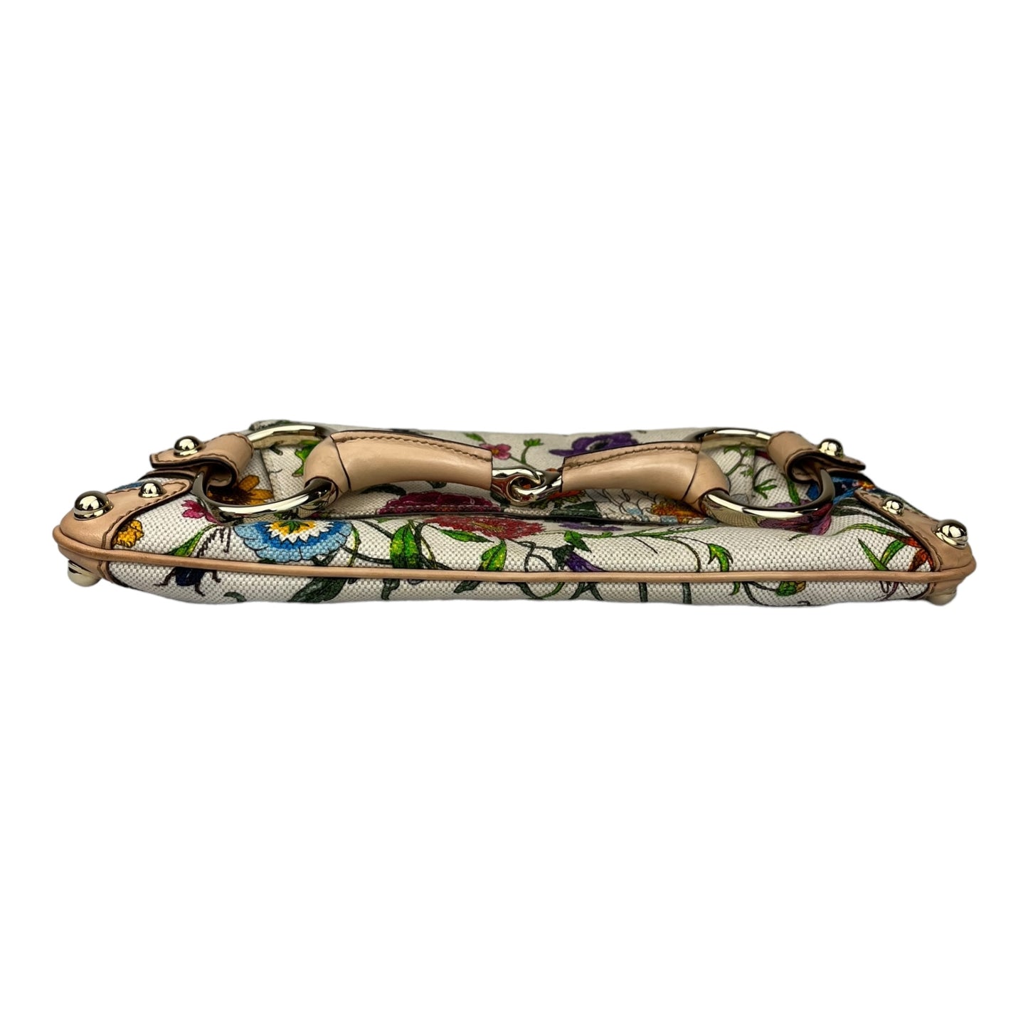 Gucci Canvas Floral Horsebit Clutch