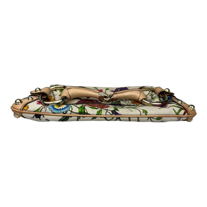 Gucci Canvas Floral Horsebit Clutch