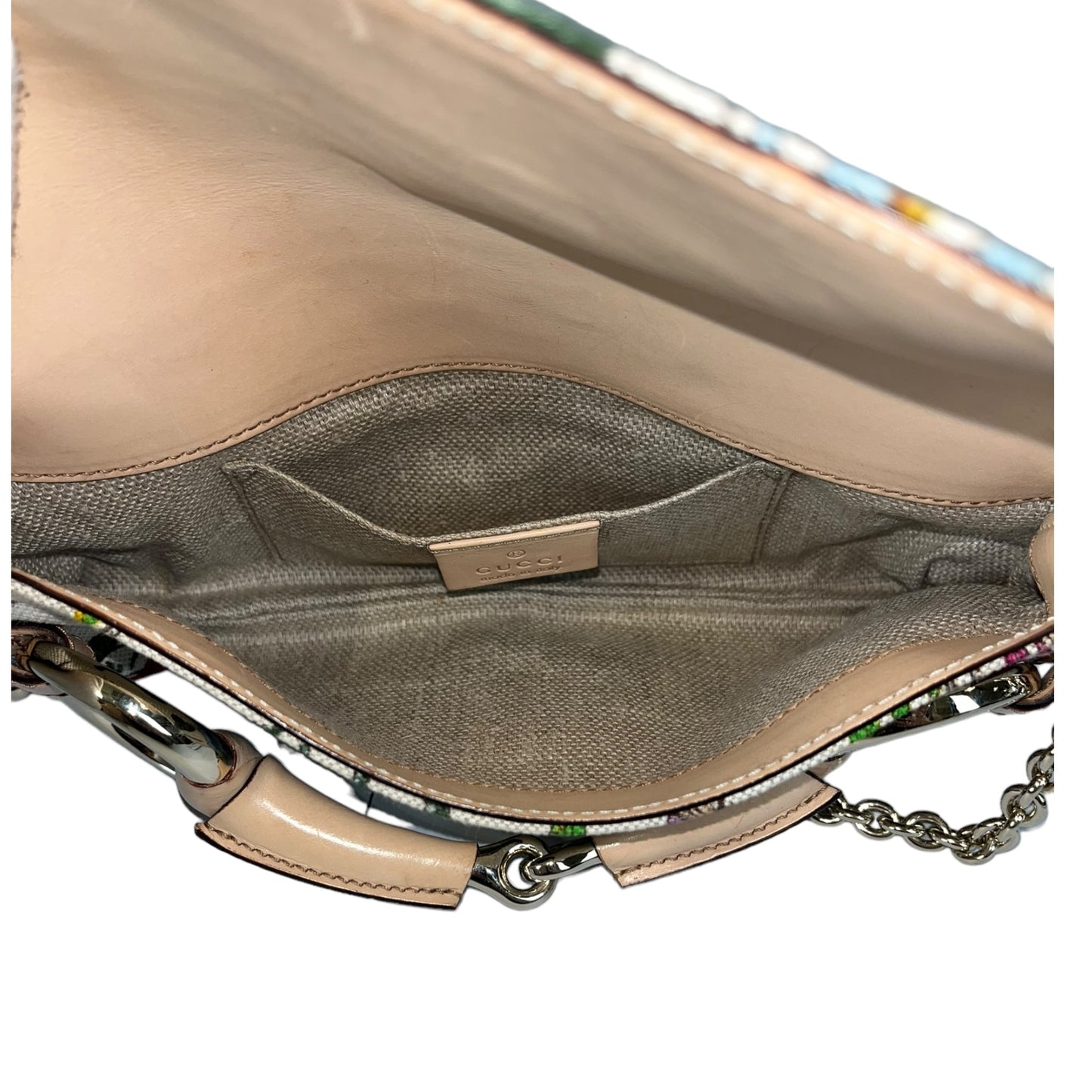 Gucci Canvas Floral Horsebit Clutch