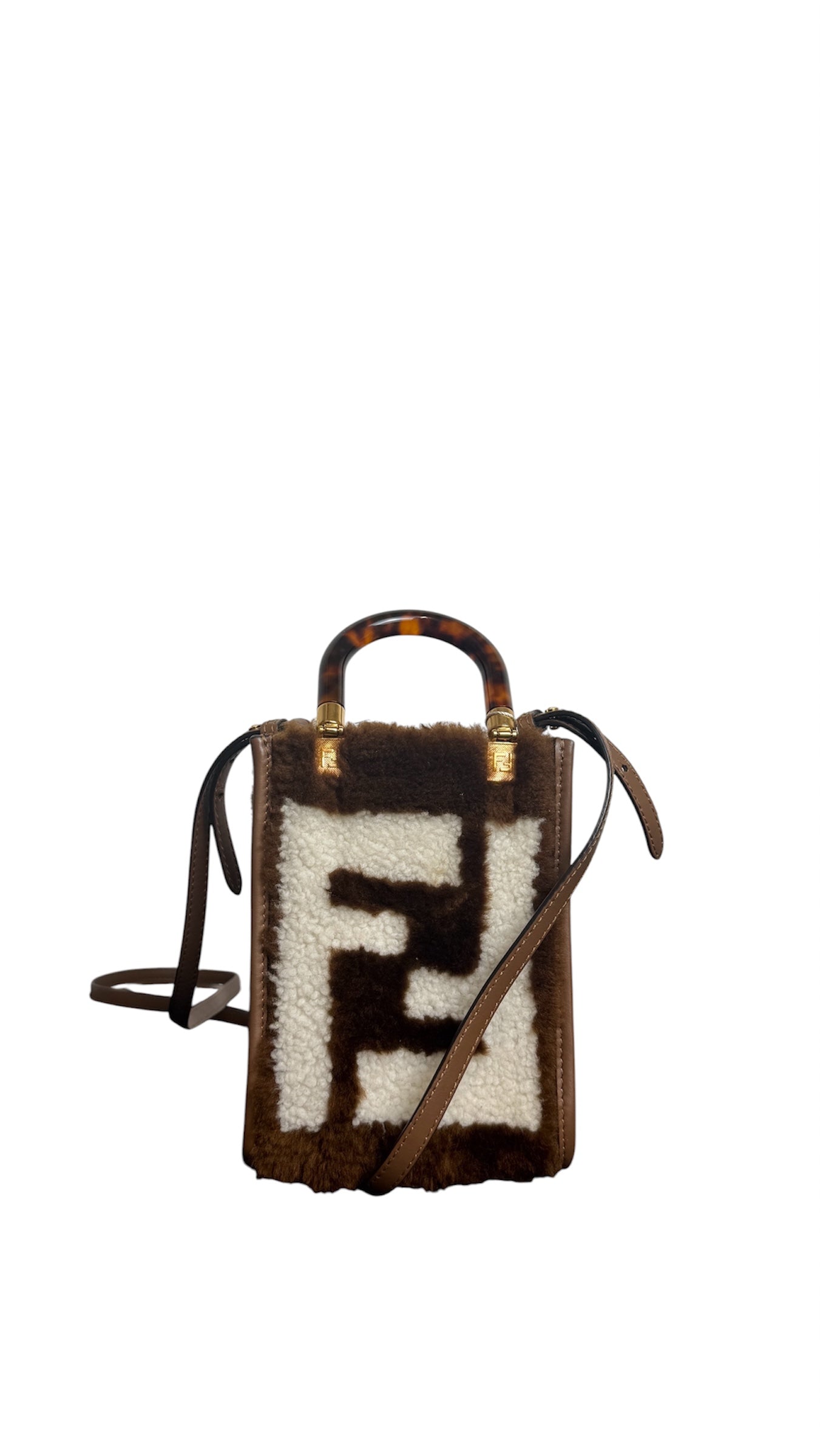Fendi Mini Sunshine Shearling Tote Bag