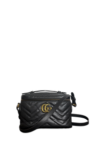 Gucci GG Marmont Mini Black Quilted Leather Crossbody Bag