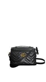 Gucci GG Marmont Mini Black Quilted Leather Crossbody Bag