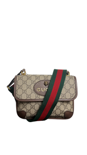 Gucci GG Supreme Monogram Web Small Neo Vintage Double Flap Bag