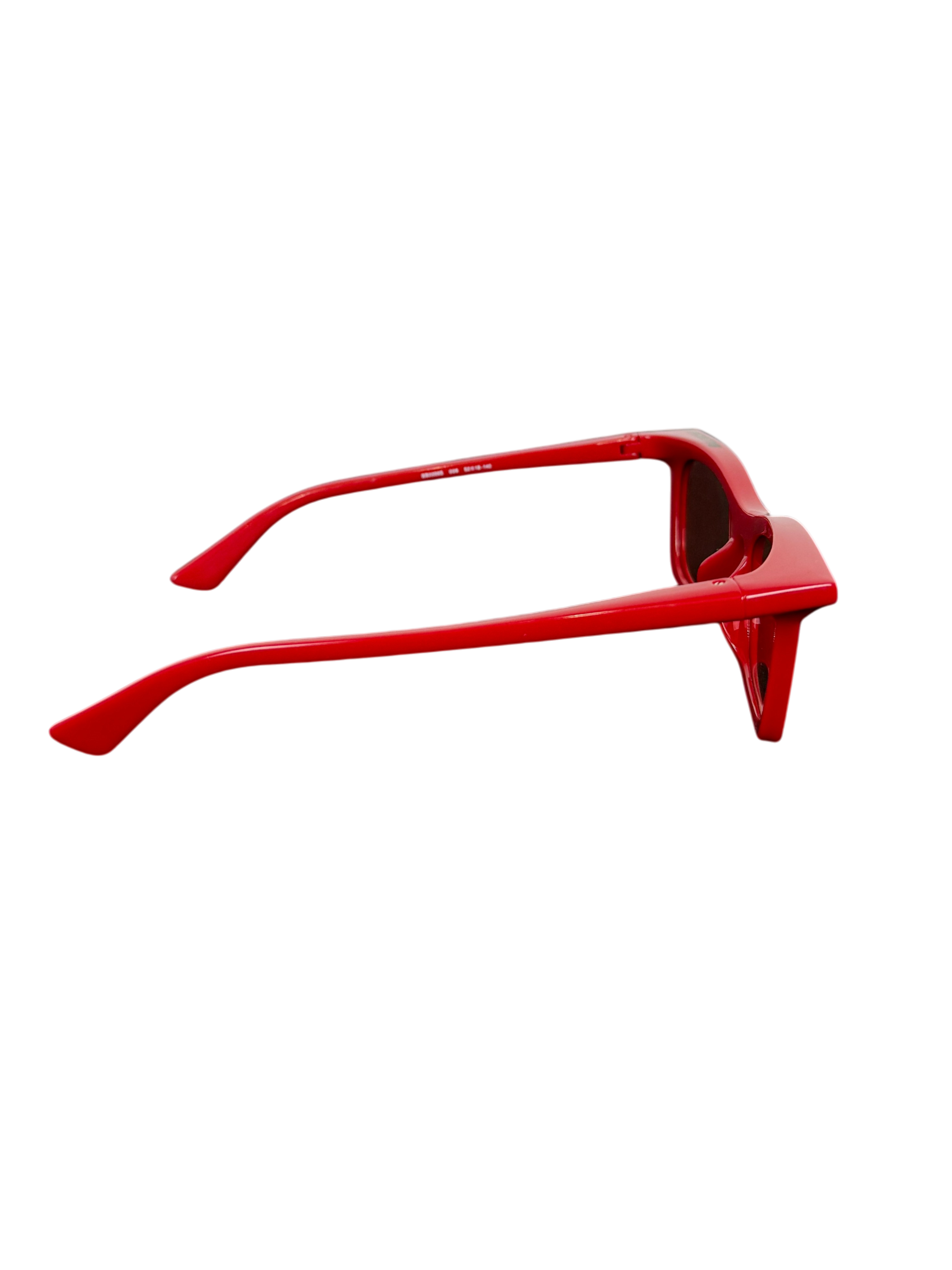 Balenciaga BB0099S 006 Red Rectangular Sunglasses