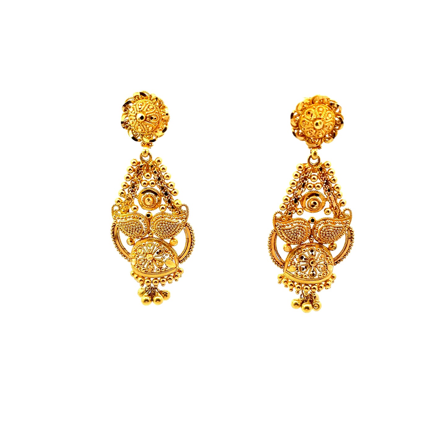 22K Post Dangle Earrings