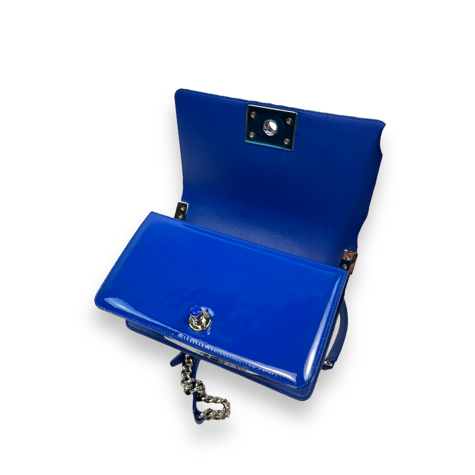 Chanel Boy Bag Small Patent Blue