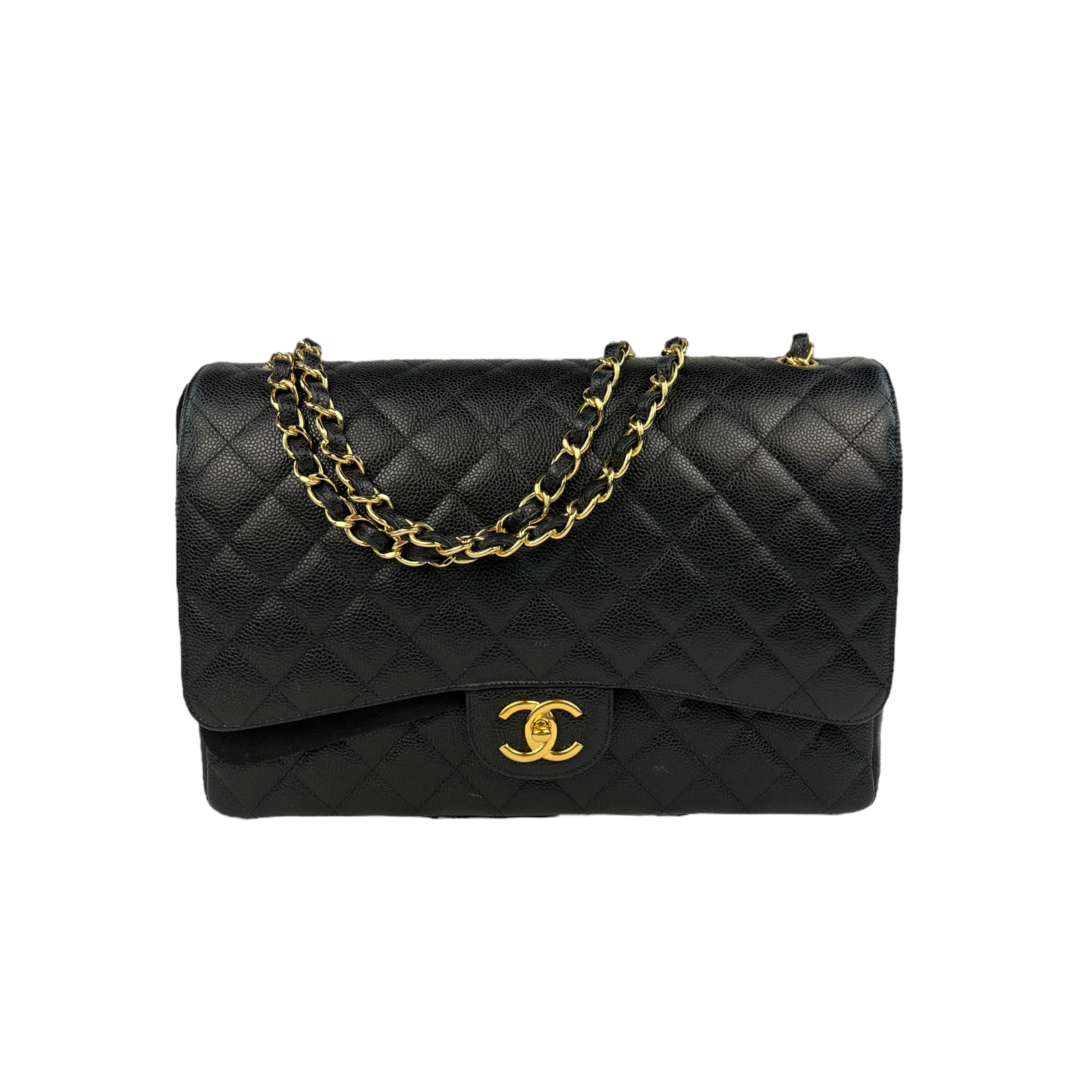 Chanel Black Quilted Caviar Leather Small Business Affinity Bag