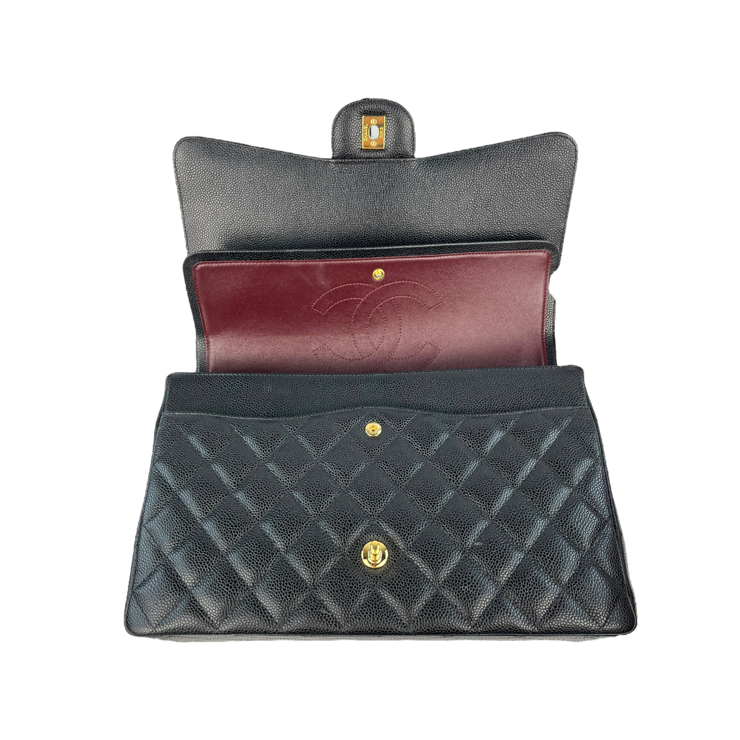 Chanel Quilted Caviar Maxi Double Flap