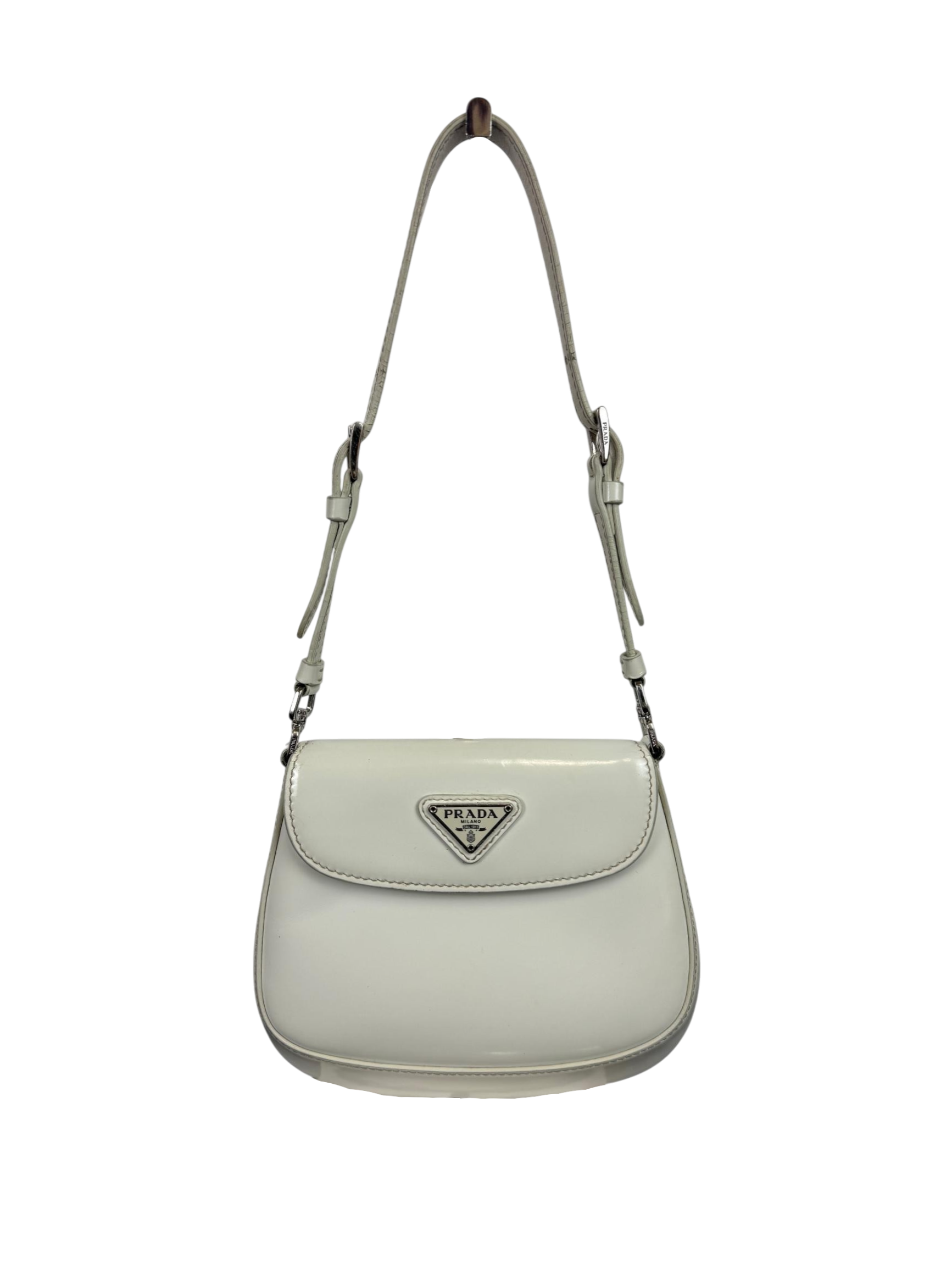 Prada Cleo Brushed Leather Mini Shoulder Bag