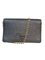 Prada Black Saffiano Leather Chain Wallet Crossbody Bag
