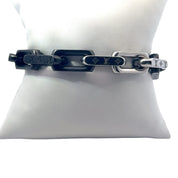 Louis Vuitton Monogram Chain Bracelet Silver and Black