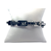 Louis Vuitton Monogram Chain Bracelet Silver and Black