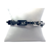 Louis Vuitton Monogram Chain Bracelet Silver and Black