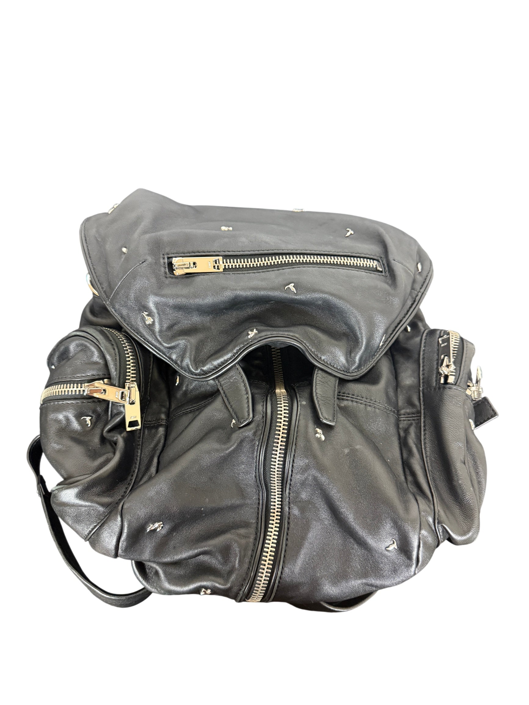 alexander wang marti leather backpack Mini by This backpack features a flap and magnetic button closure Alexander Wang Marti Black Calfskin