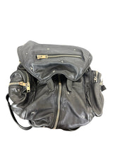 Alexander Wang Marti Rose Studded Multi Zip Black Lambskin Leather Backpack