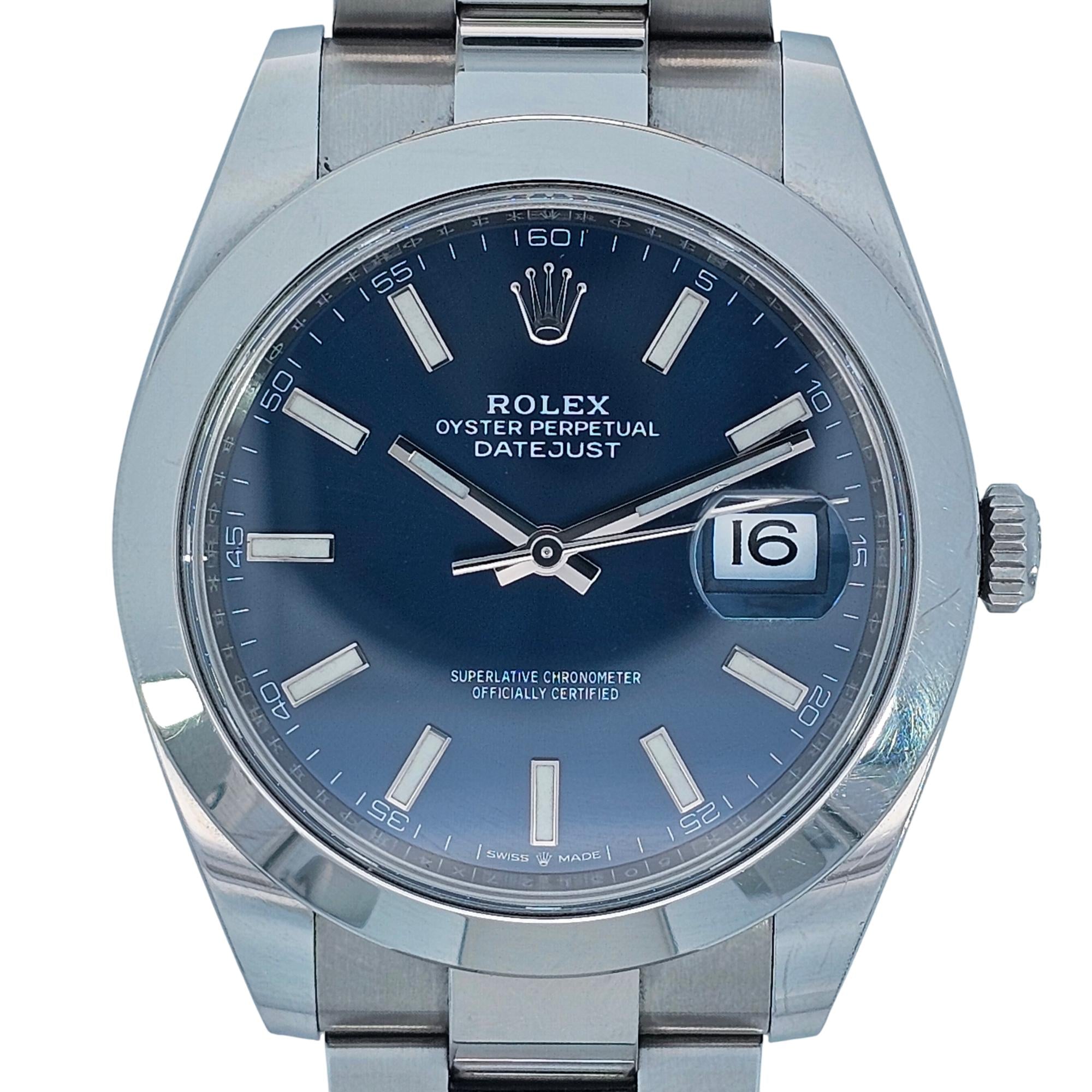 Rolex Oyster Perpetual Datejust 41mm SS 2021 Navy Dial 126300