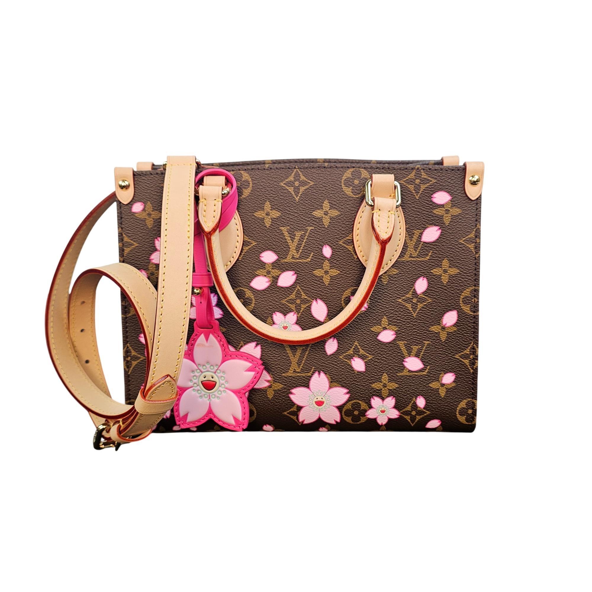 Louis Vuitton x Takashi Murakami OnTheGo PM Cherry Blossom Monogram Handbag