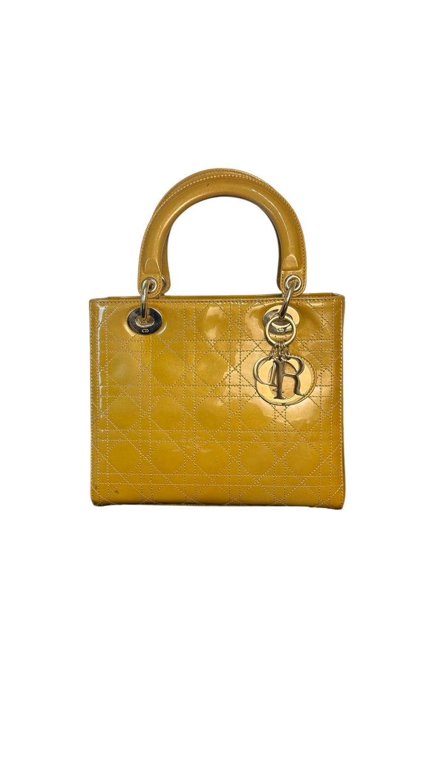 Dior Lady Dior Patent Leather Handbag