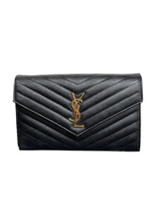 Saint Laurent Matelassé Chevron Wallet on Chain