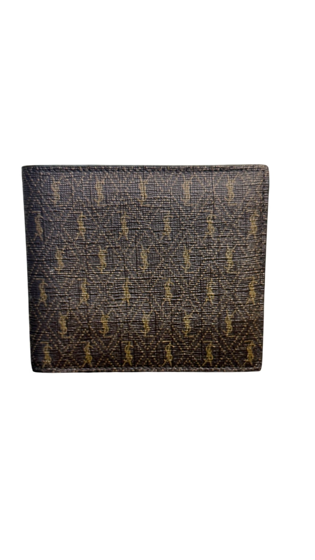 Saint Laurent Monogram Leather-Trimmed Coated Canvas Bifold Wallet