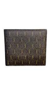 Saint Laurent Monogram Leather-Trimmed Coated Canvas Bifold Wallet
