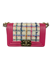 Chanel Medium Boy Bag in Pink Tweed Quilted Lambskin