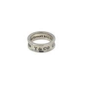 1837 Sterling Silver Band Ring, 6.8mm Wide, Vintage 1997 Tiffany & Co. 925