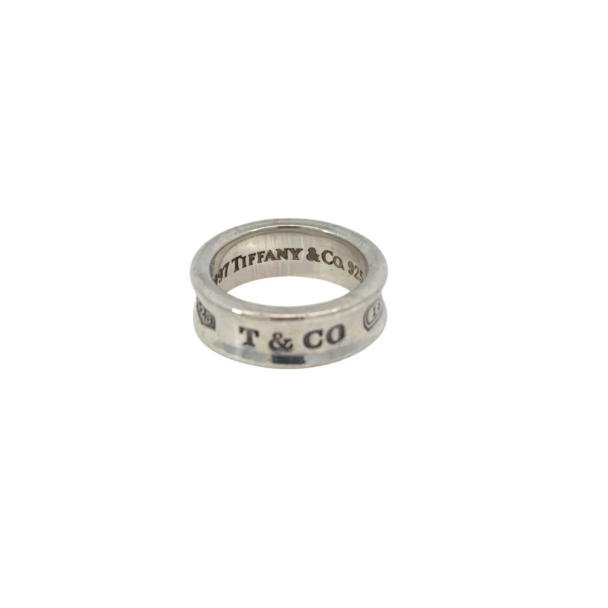 1837 Sterling Silver Band Ring, 6.8mm Wide, Vintage 1997 Tiffany & Co. 925