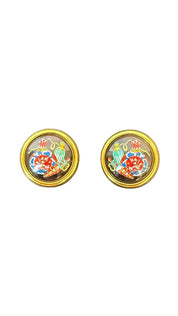 Hermes Vintage Enamel Clip-On Earrings