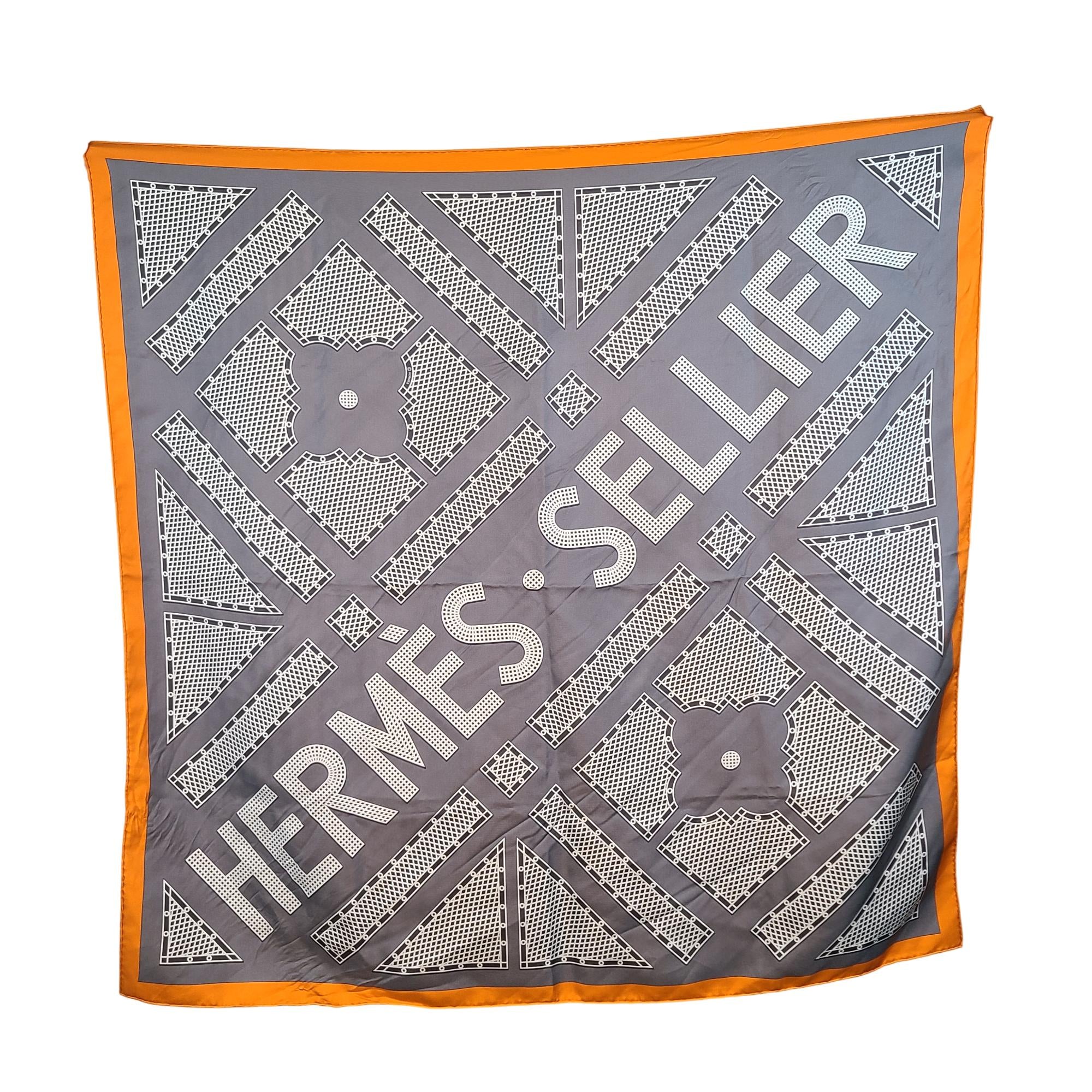Hermès Sellier Carré 90 Silk Scarf