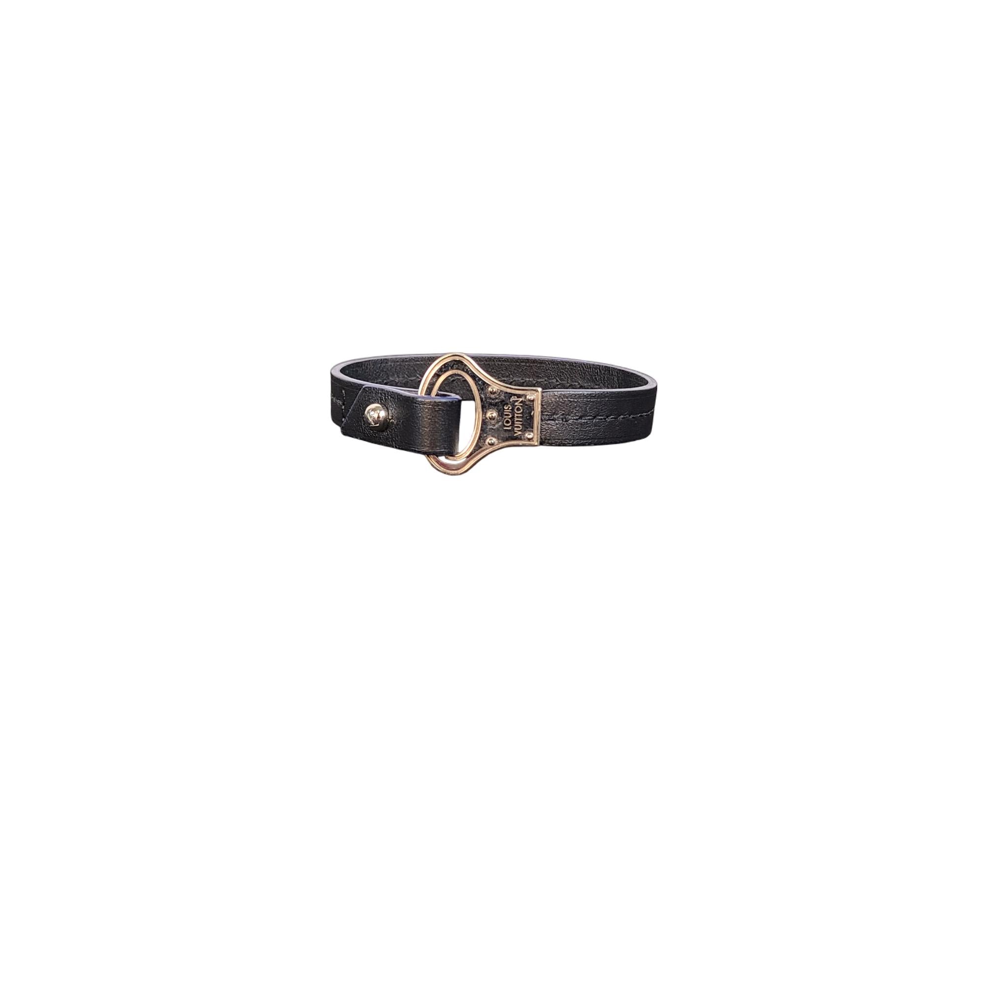 Louis Vuitton Archive Bracelet Black Leather Bracelet