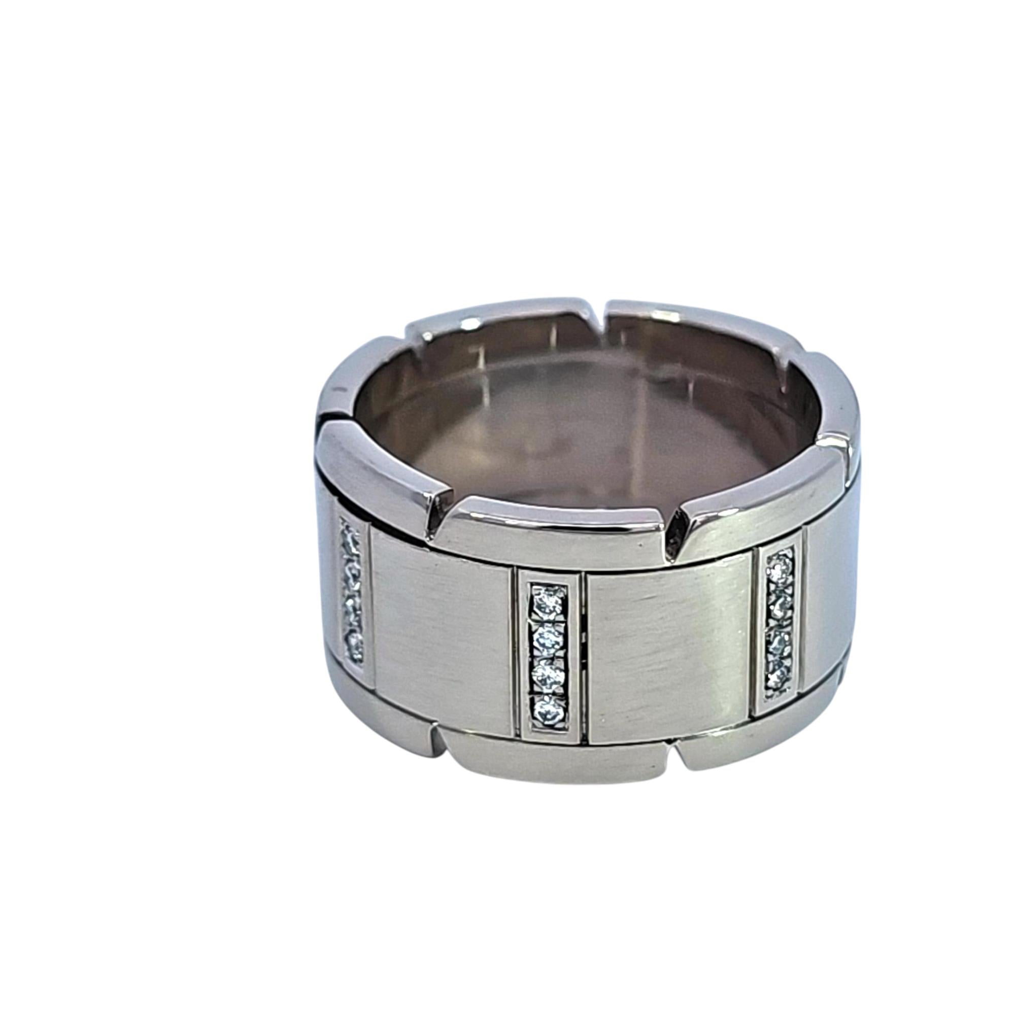 Cartier Tank Française 18K White Gold Diamond Band Ring, CG1668