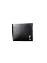 Saint Laurent Tiny Cassandre Black Leather Bifold Wallet