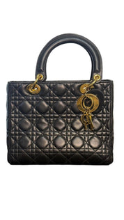 Dior Lady Dior Cannage Medium Lambskin Handbag