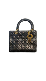 Dior Lady Dior Cannage Medium Lambskin Handbag