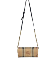 Burberry Henley Haymarket Check Canvas Wallet On Chain Bag