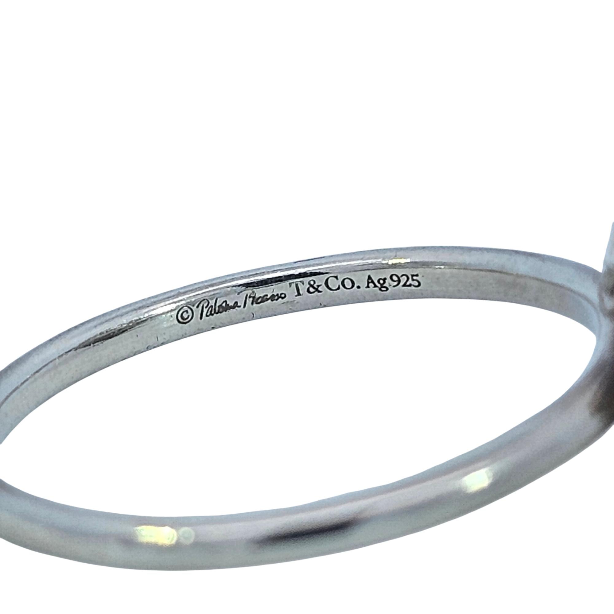 Tiffany & Co. Retired Paloma Picasso Olive Leaf Pearl Sterling Silver Ring