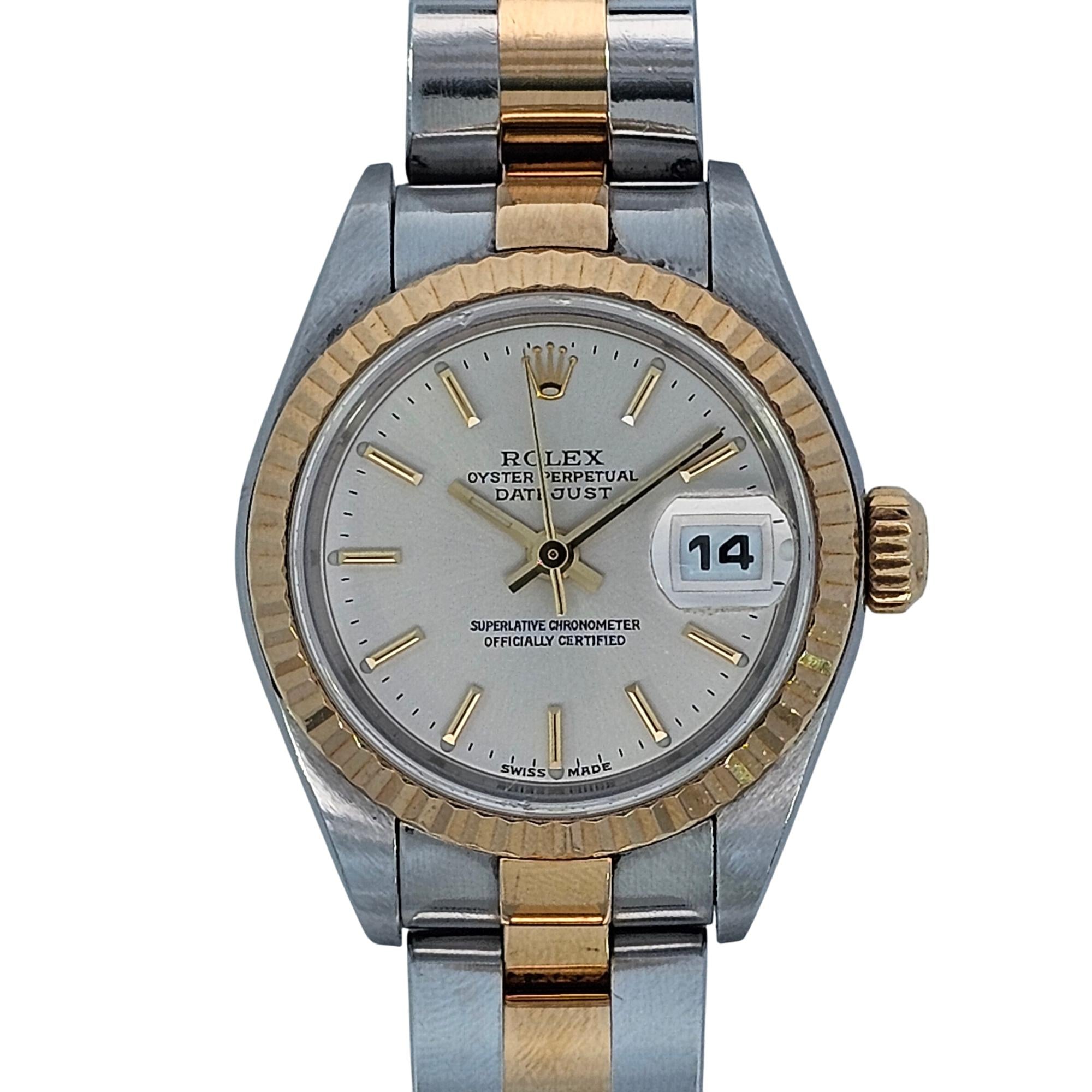 Rolex Oyster Perpetual Datejust 26mm 18K/SS 2002 Champagne Dial 79173