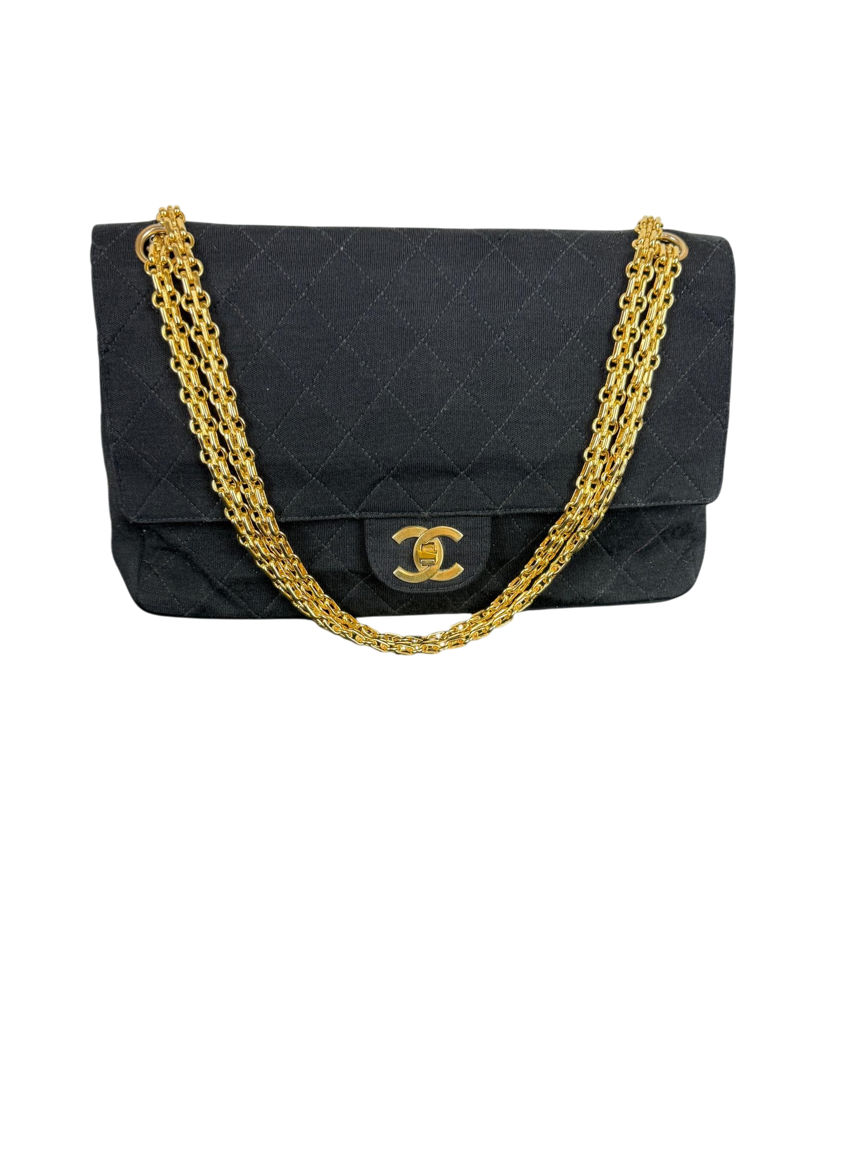 Chanel Jersey Quilted Medium Double Flap Bag