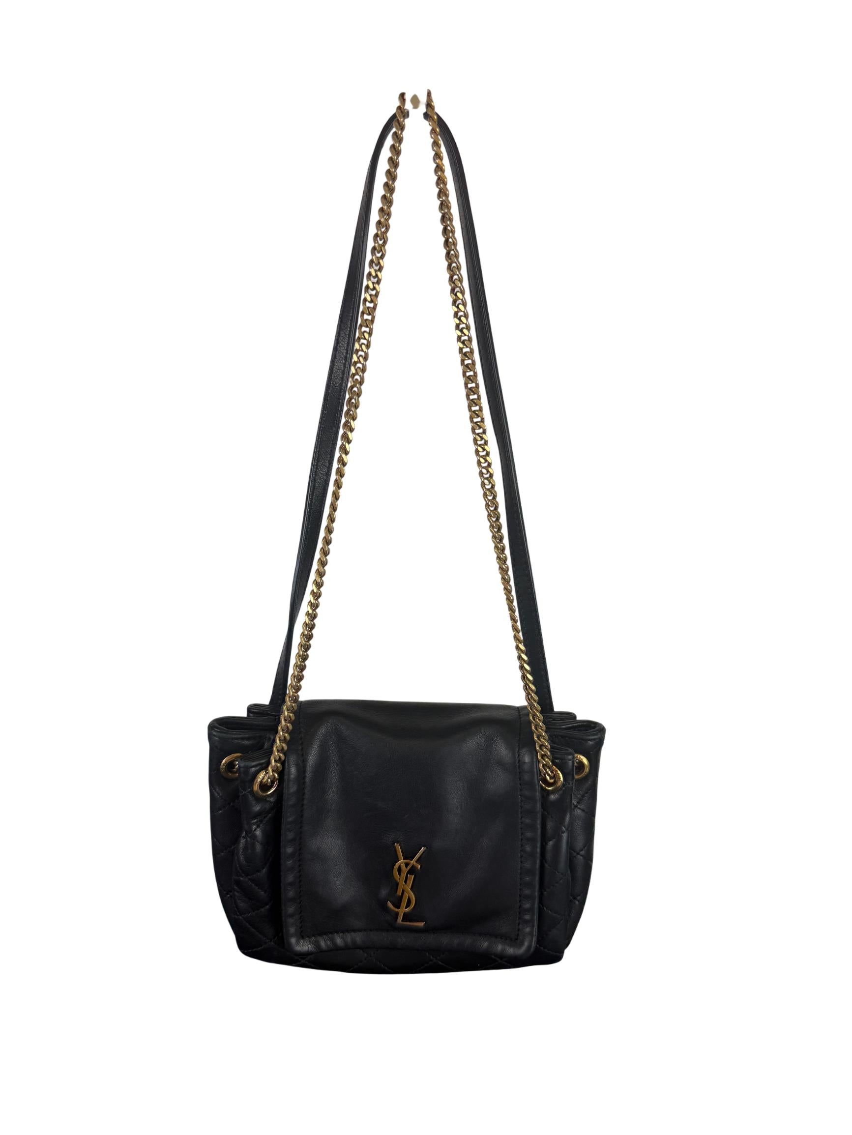 Yves Saint Laurent Lambskin Quilted Monogram Mini Nolita Bag
