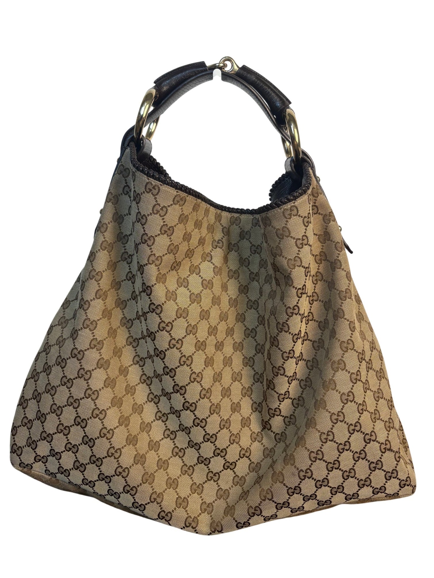 Gucci GG Canvas Horsebit Hobo Shoulder Bag