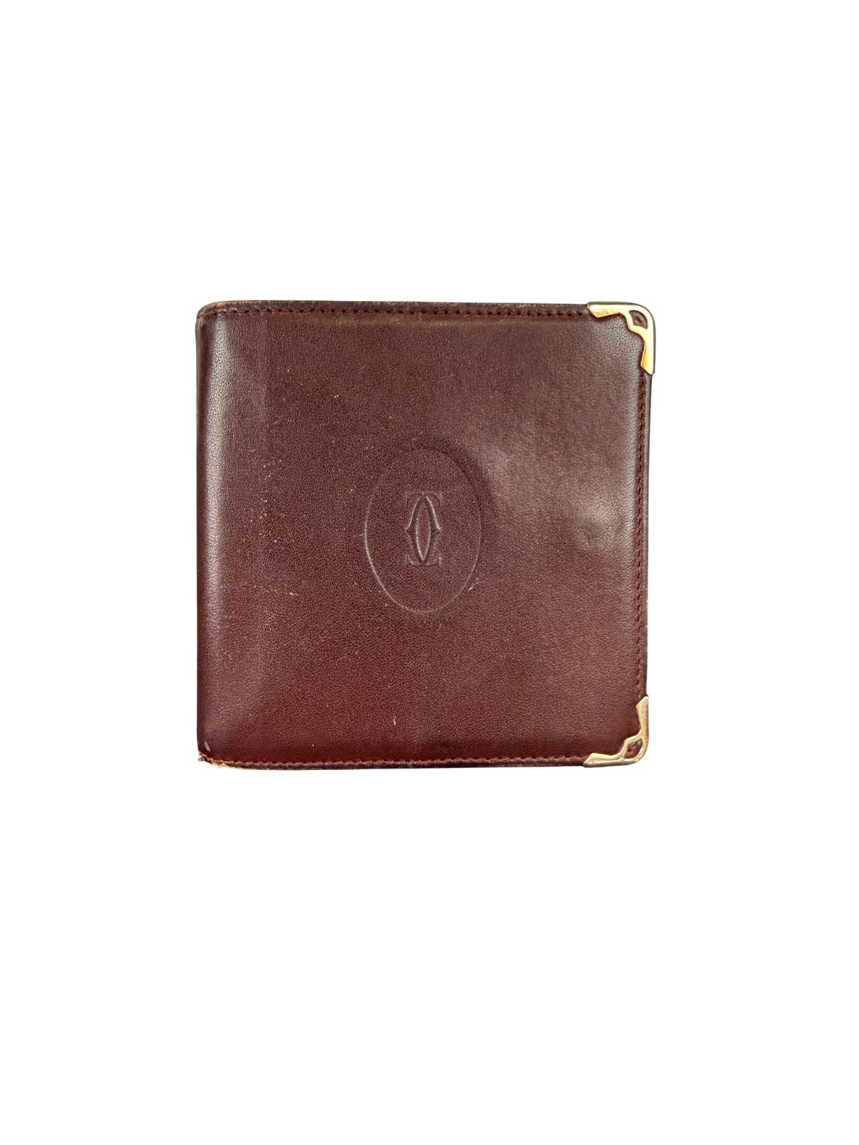 Cartier Must de Cartier Burgundy Leather Bifold Wallet