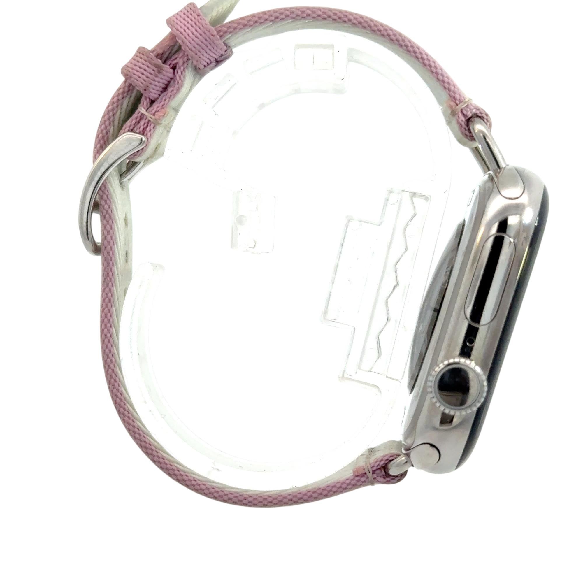 Hermès Series 10 Apple Watch 42mm with Pink Fabric Band