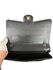 Chanel Classic Maxi Flap Black Quilted Patent Leather Shoulder Bag