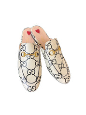 Gucci Princetown Mule Loafers GG with Gold Horsebit and Heart Detail