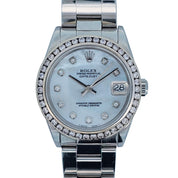 Rolex Oyster Perpetual Datejust 31mm 2000 SS Pearl Diamond Dial & Diamond Bezel 78240