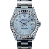 Rolex Oyster Perpetual Datejust 31mm SS 2000 Pearl Diamond Dial & Diamond Bezel 78240